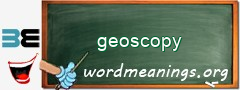 WordMeaning blackboard for geoscopy